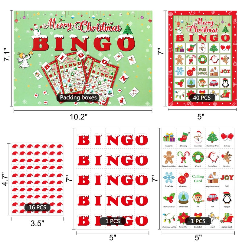 Moon Boat 40 Players Christmas Bingo Games Xmas Holiday Winter Party Supplies Favors - Image 4
